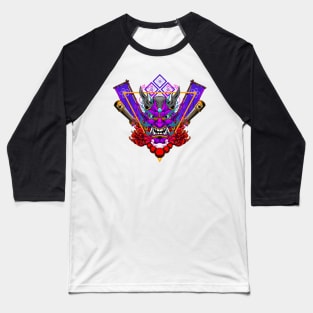 Japanese Oni Mask 6.5 Baseball T-Shirt